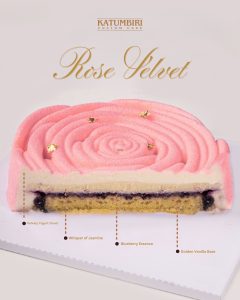 Rose Velvet-Katumbiri Cake Cianjur Entremet ultah artisan premium dari floral whispers series - Katumbiri Custom Cake Cianjur